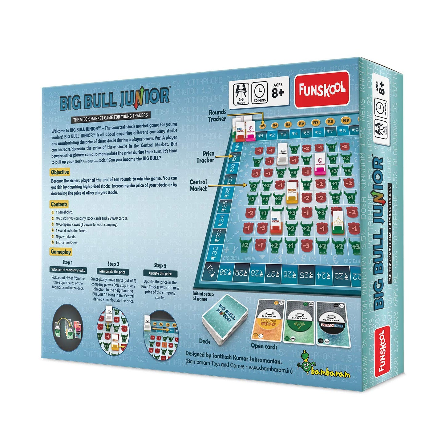 Funskool Games Stock Market and Trade Strategy for Young Traders, Kids and Family Big Bull Junior Board Game