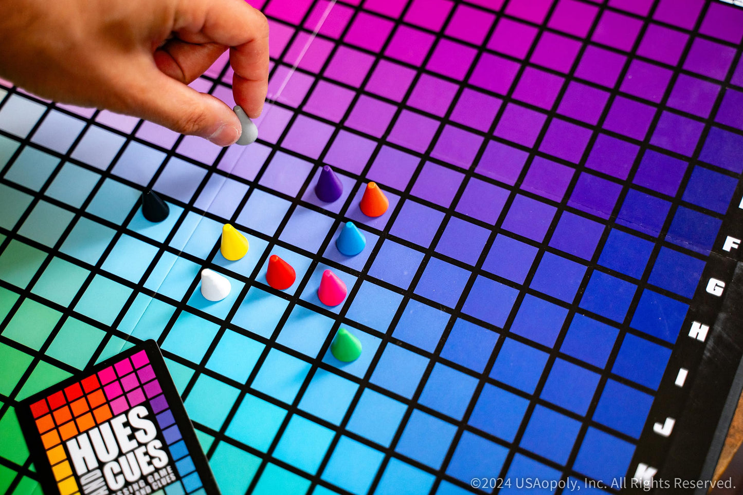 Hues and Cues - Vibrant Color Guessing Board Game for 3-10 Players Ages 8+ Connect Clues and Guess from 480 Color Squares