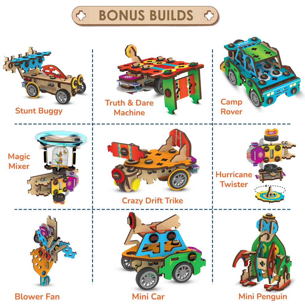 Smartivity Multi-Builds Spin-n-Go Kit 6-10 years DIY STEM Construction Toy