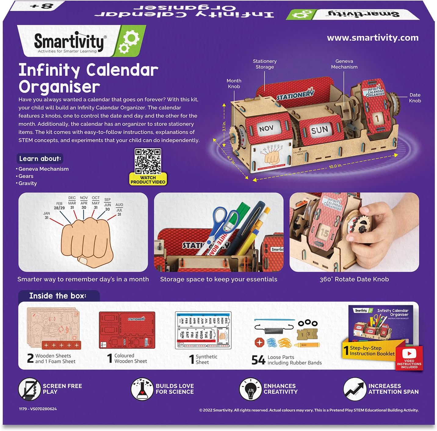 Smartivity Infinity Calendar Organiser 8-14 years DIY STEM Construction Toy