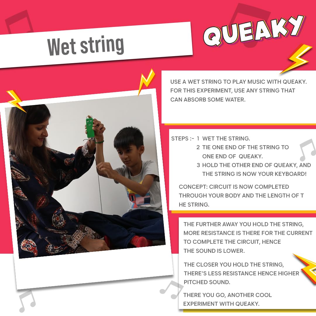 Blix Queaky- STEM Toy, Experimental Toy, Queaky is not just Musical and Sound Toy, Learn Through Play (Yellow)