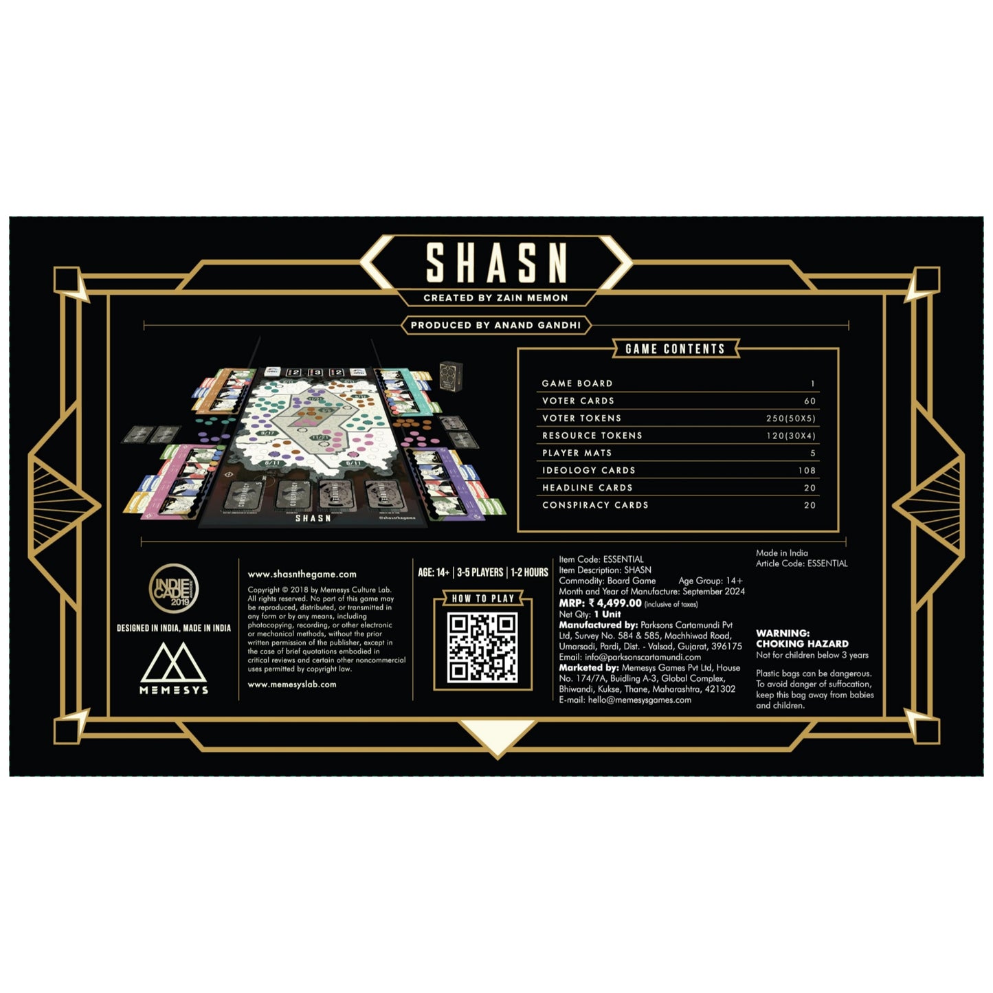 Shasn The Political Strategy Board Game
