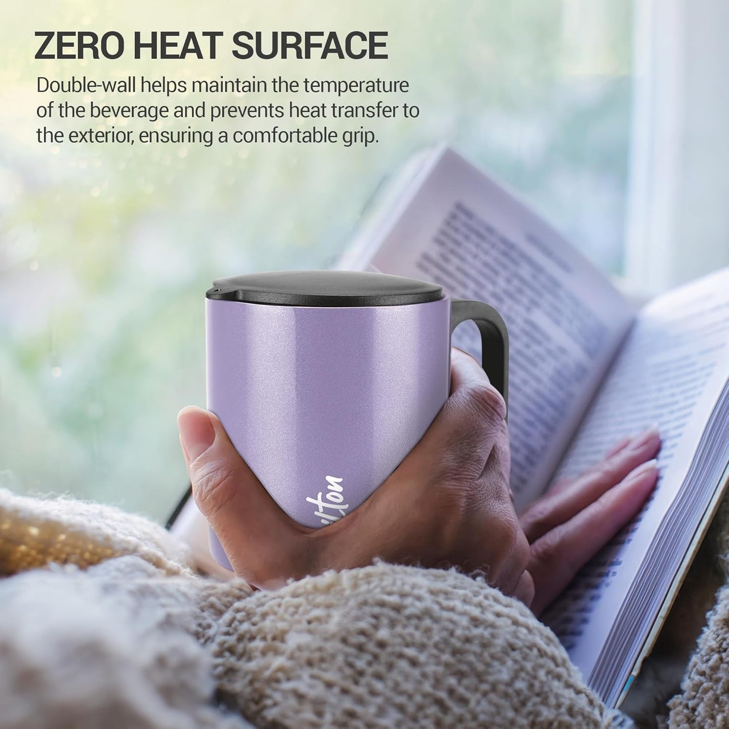 Milton Auriga Double Walled Stainless Steel Mug with Lid 210 ml Purple