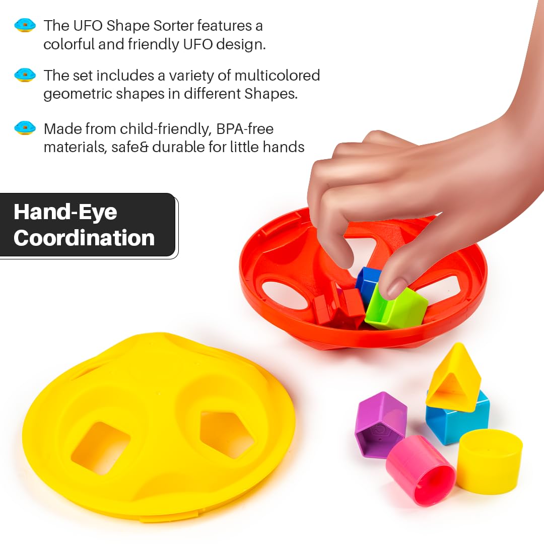 Ratna's Baby's Stack & Sort 2-in-1 Educational Toy with Train Stacker, Nesting, Stacking, Pull Along & Shape Sorting Toy for Kids 1+ Years