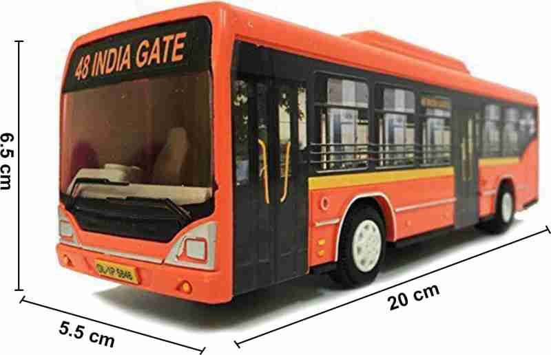 Centy Low Floor Bus Toy Pull Back Action & Realistic Design Miniature Plastic Vehicle Toys Multicolor