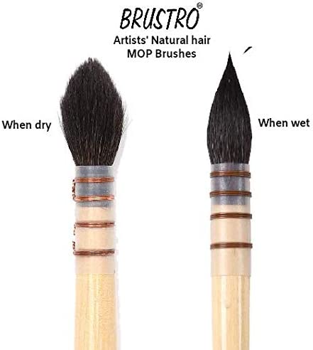 Brustro Artists Natural Hair MOP Brush Set of 4 (0, 2, 4, 8