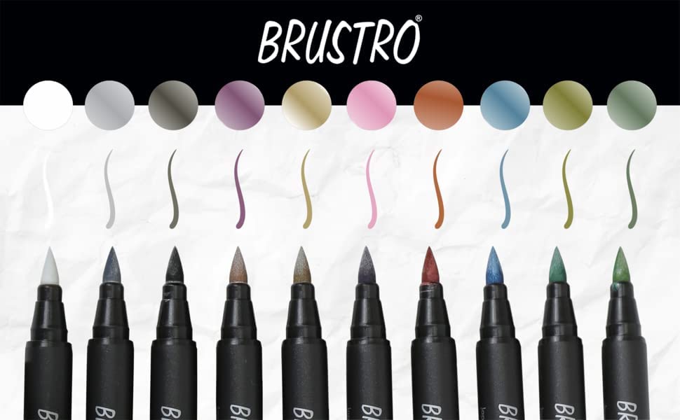 Brustro Metallic Brush Pens