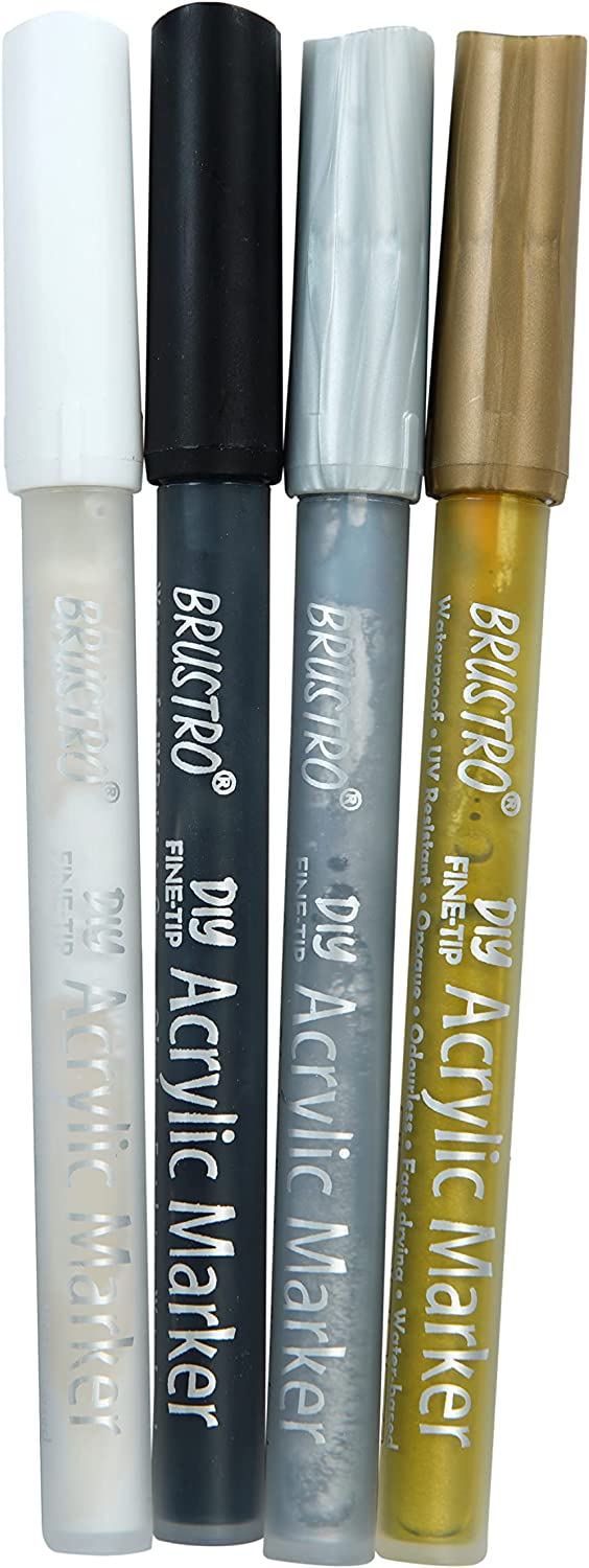 Brustro Acrylic (DIY) Fine Tip Marker Set of 4