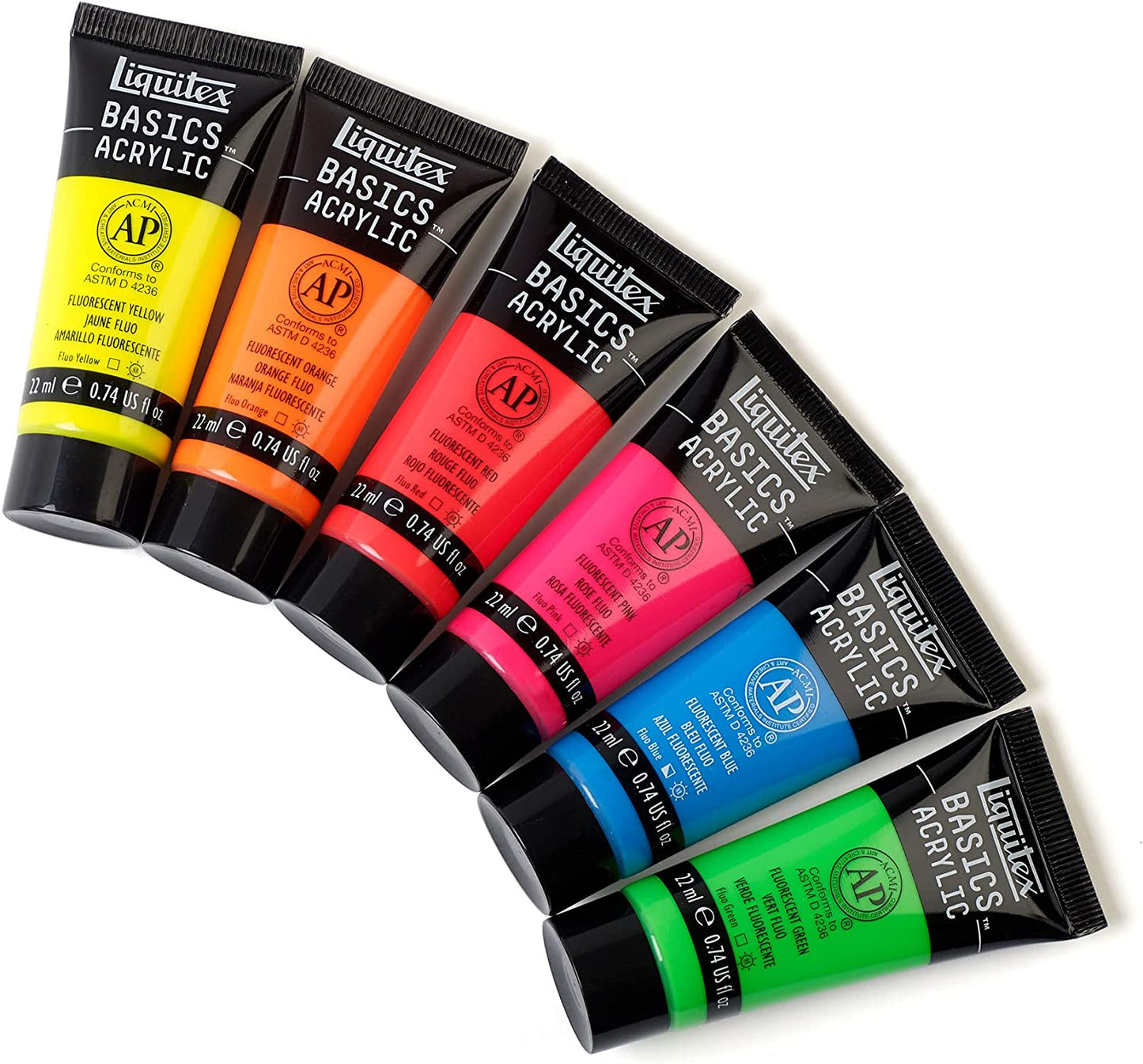 Liquitex BASICS 6 Tube Acrylic Paint Set 22ml - Fluorescent