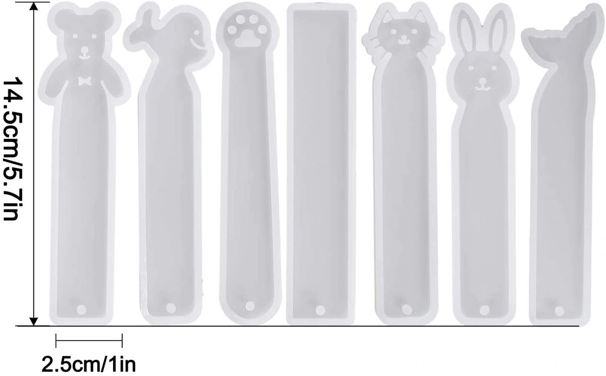 Silicone Mould Bookmark Set 7 Pcs