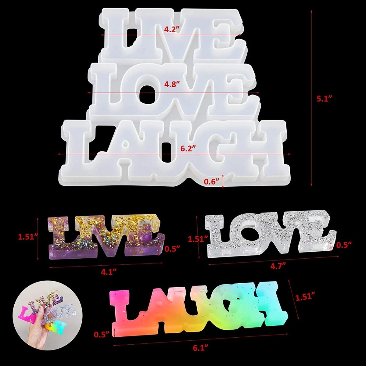 Silicone Mould Live Love Laugh