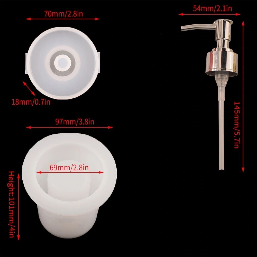 Silicone Mould Soap Dispenser Including 1 Pump