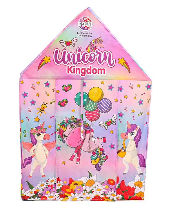 Ratna's Play Tent House Jumbo Size, Light Weight for Kids 3-10 Years Girls and Boys (Unicorn Kingdom)