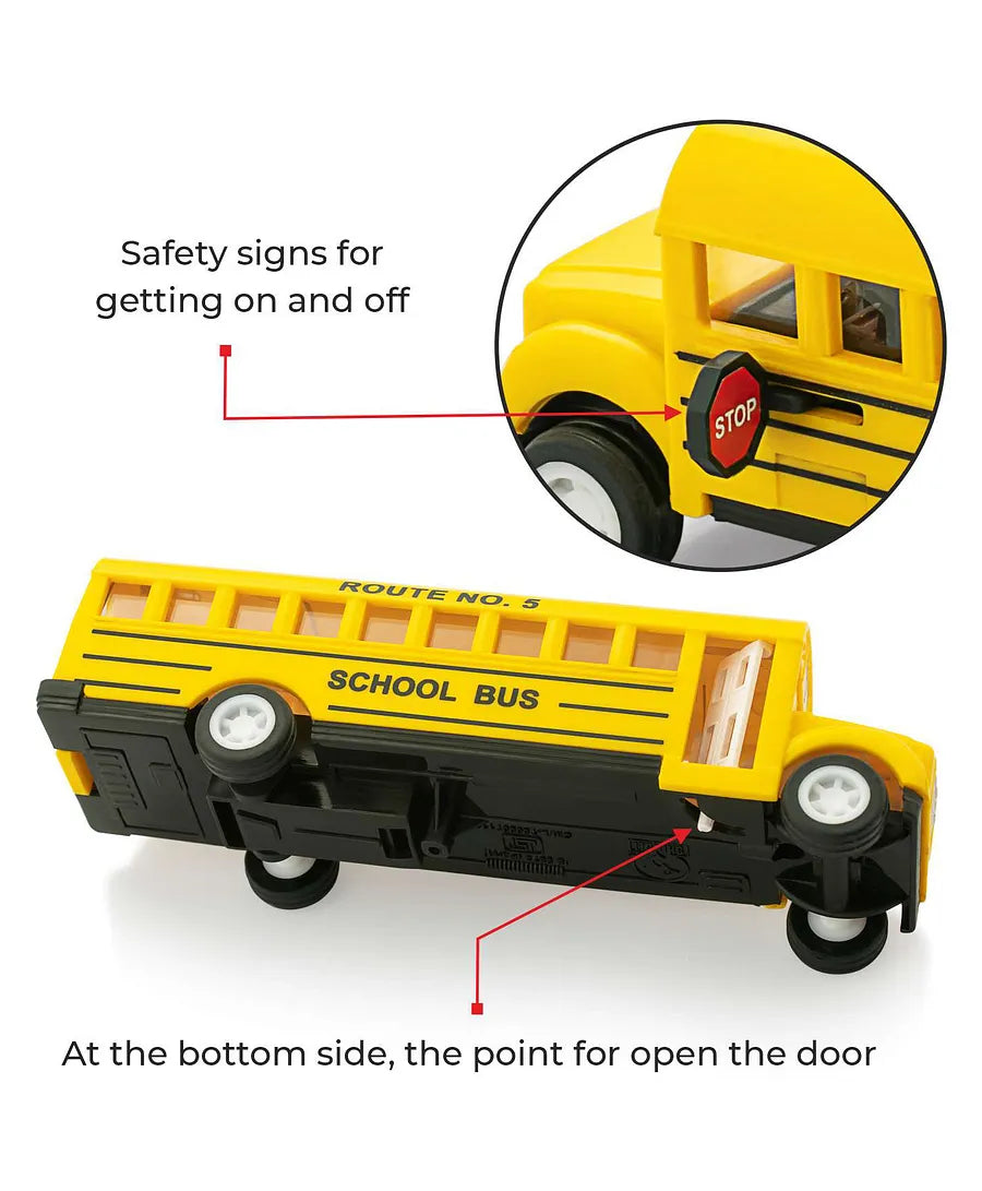 Shinsei Pull Back School Bus
