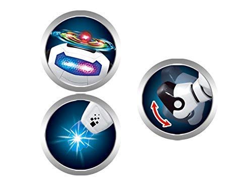 Stylish 360° Rotating Dancing Robot's with Multicolor 3D Lights and Music, Non Toxic Plastic - (White)