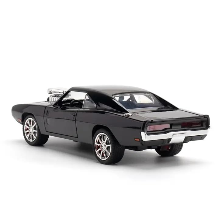 Alloy Metal Pull Back Die-cast Car 1:32 Dodge Charger Fast & Furious 7 Diecast Metal Pullback Toy car with Openable Doors & Light, Music