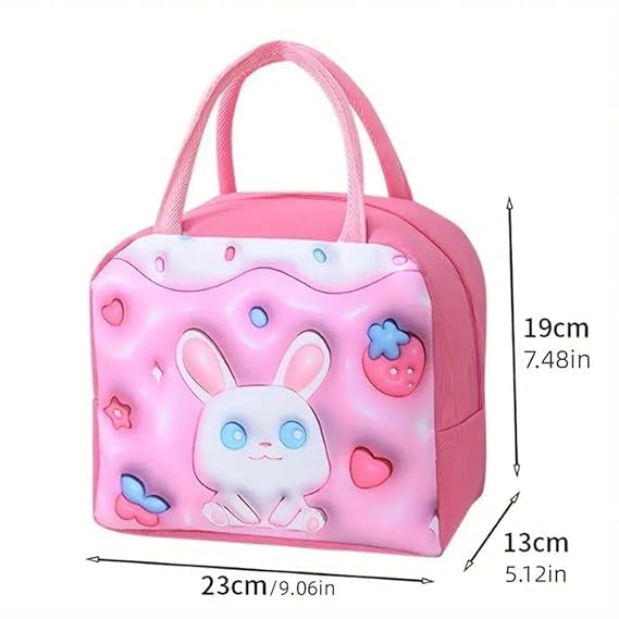 3D Cartoon Printed Lunch Box Bag Aluminum Foil Thermal Lunch Bags Insulation Waterproof Lunch Box Assorted desing (1 Pcs)