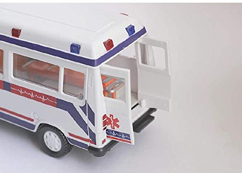 Centy Toys Ambulance White with Openable Tail gate Detachable Stretcher Saline Stand Oxygen Cylinder Pull Back Action