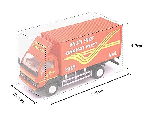 Centy Toys Panther Post Office- Bharat Post - Red Colour Truck Red with 2 Tail Doors That Open- Pull Back Action - Realistic Details