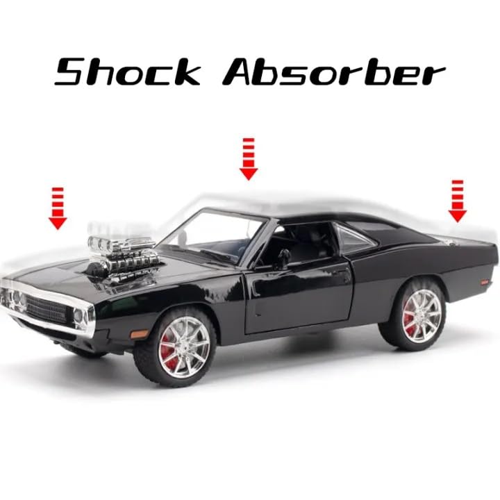Alloy Metal Pull Back Die-cast Car 1:32 Dodge Charger Fast & Furious 7 Diecast Metal Pullback Toy car with Openable Doors & Light, Music
