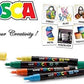 Uniball Posca 3M 0.9-1.3 mm Bullet Shaped Paint Marker Pen | Reversible & Washable Tips | For Rocks Painting, Fabric, Wood, Canvas, Ceramic, Scrapbooking, DIY Crafts | 16 Shades, Pack of 16