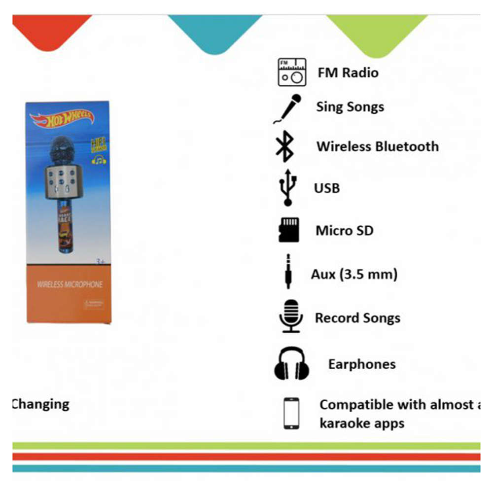 Ramson Handheld Multi-Function Wireless Bluetooth mic for Karaoke Singing with Speaker