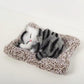 Cute Sleeping Cat Plush Toy with Meow Sound, Gift for Kids Car Dashboard Accessories White