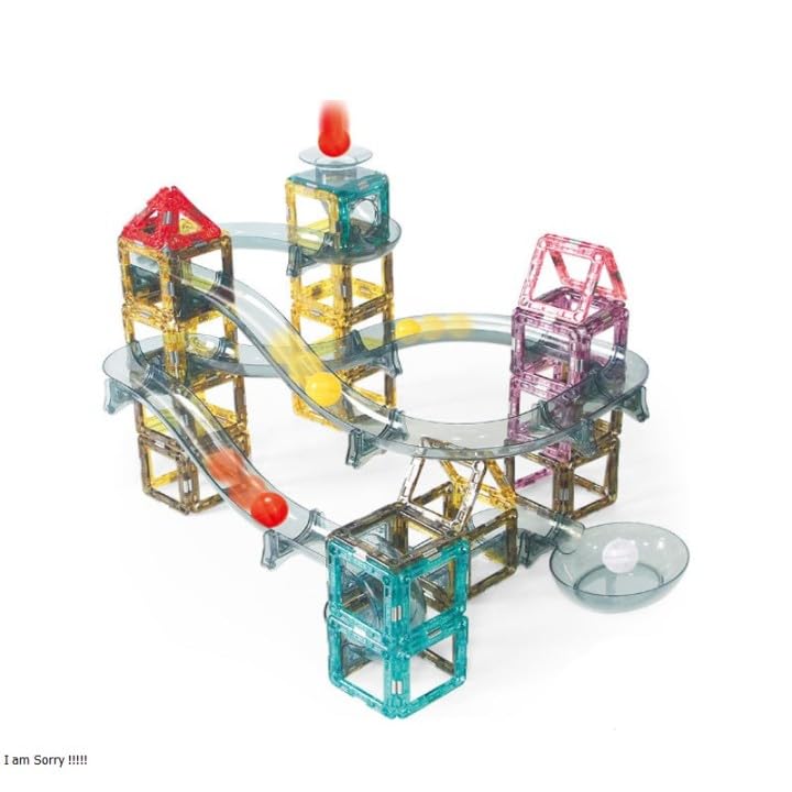 Magnetic Marble Roller 109 Pcs Light-Music-Electric Magnetic Tiles Building Blocks for Kids | 3D Educational STEM Puzzle Building Set for Kids Boys Girls