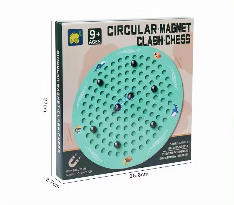 Circular Magnet Clash Chess Game 20 Pcs Magnetic Stones Family Games for Kids & Adults, Magnetic Chess Board Games for Kids 9+, Party Games for Family Game Night