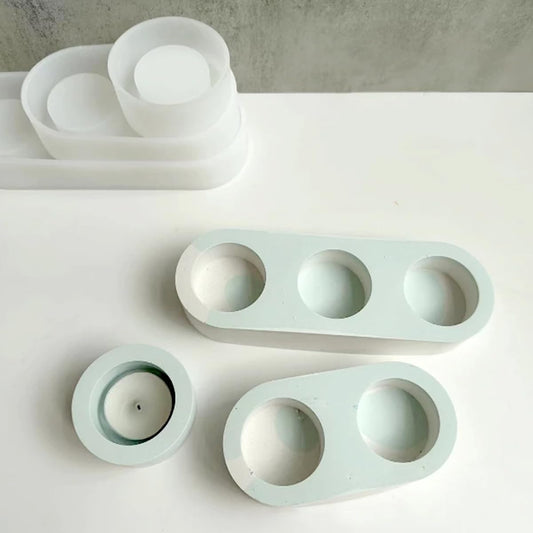 Silicone Mould T-Light Candle Holder 3 Pc's Set