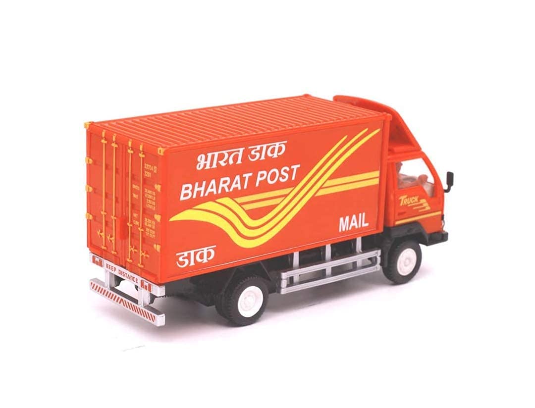 Centy Toys Panther Post Office- Bharat Post - Red Colour Truck Red with 2 Tail Doors That Open- Pull Back Action - Realistic Details