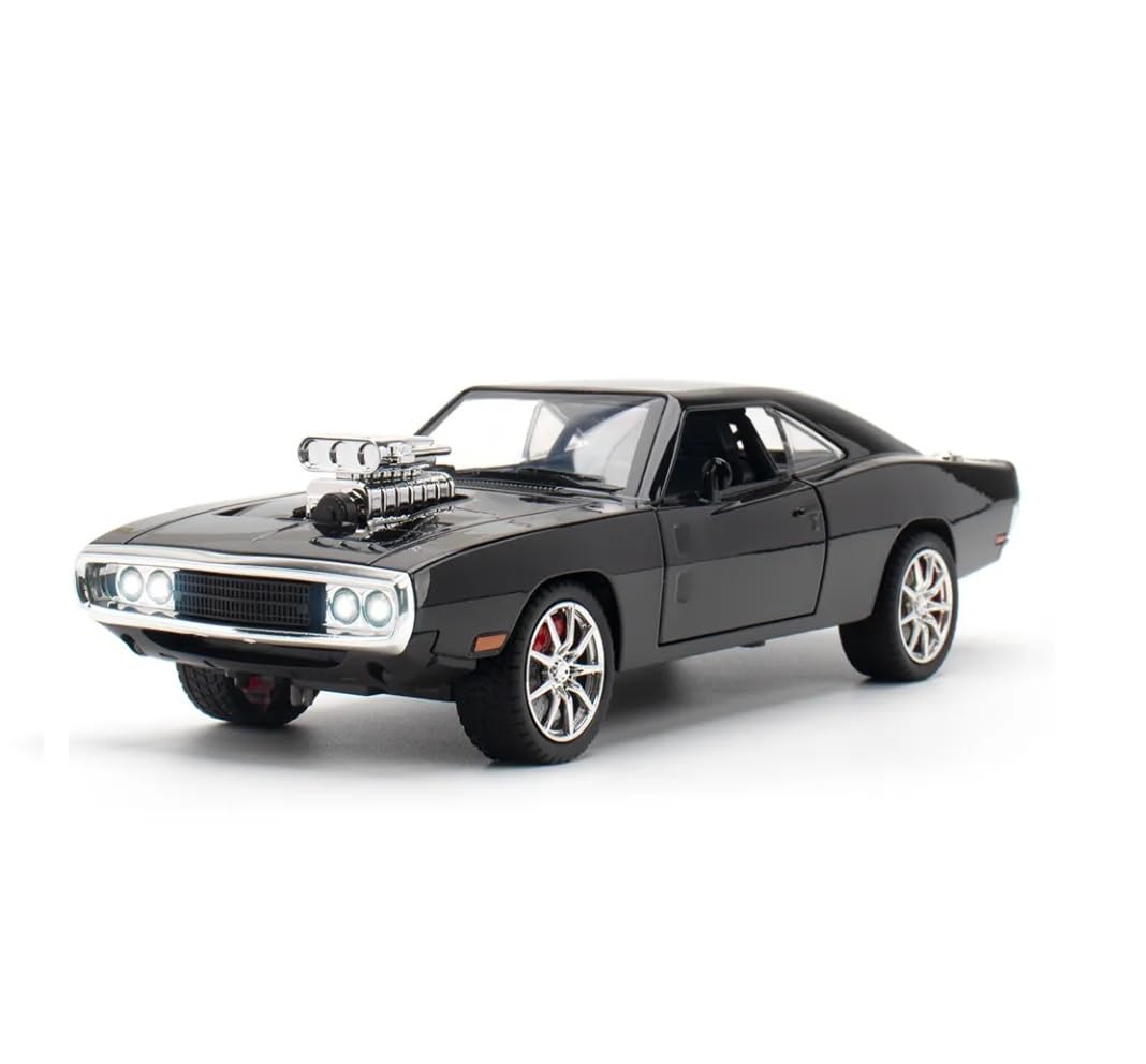 Alloy Metal Pull Back Die-cast Car 1:32 Dodge Charger Fast & Furious 7 Diecast Metal Pullback Toy car with Openable Doors & Light, Music