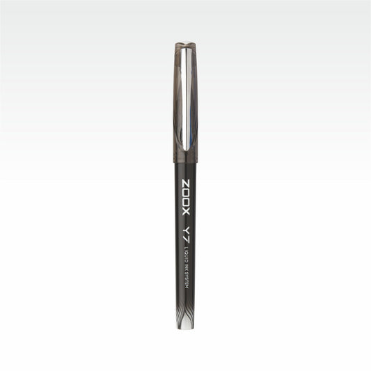 Flair Zoox Y7 Ball Pen | Sturdy Body With Elegant Metal Clip | Dotted Texture For Better Holding | Jumbo Refill With Large Ink Capacity | Black Ink