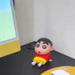 Cute Shinchan Anime Figure in Sitting Pose, Phone Holder, Cartoon Toy, PVC Action Figure, Best Gift for Shinchan Fans