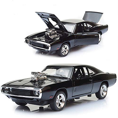Alloy Metal Pull Back Die-cast Car 1:32 Dodge Charger Fast & Furious 7 Diecast Metal Pullback Toy car with Openable Doors & Light, Music