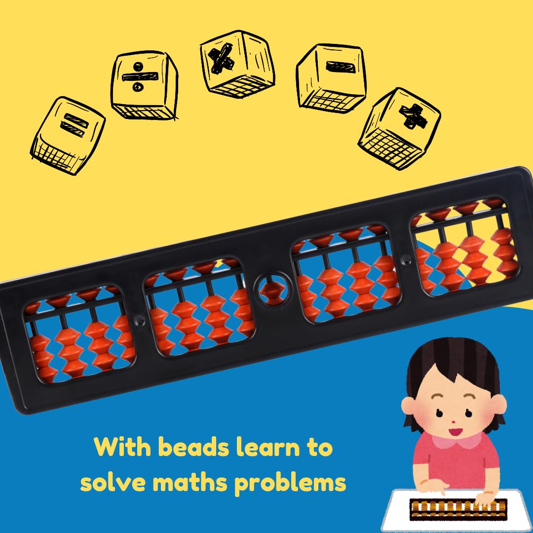 Ratna's Educational Abacus 17 Rod Brown Color Abacus Tool for Kids to Enhance Their Counting Skills and Mathematics Multicolor