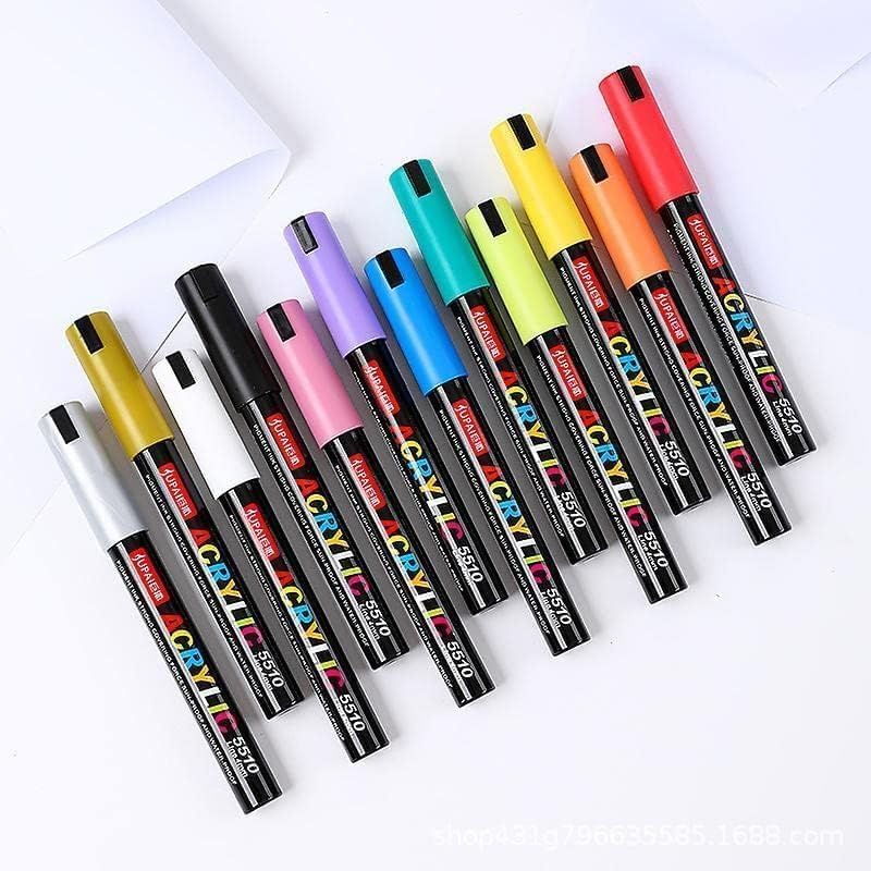 Posca Paint Marker Pens 12 Colors Premium Waterproof Permanent Paint Art Marker Medium Pen Set for Rock Painting DIY Craft