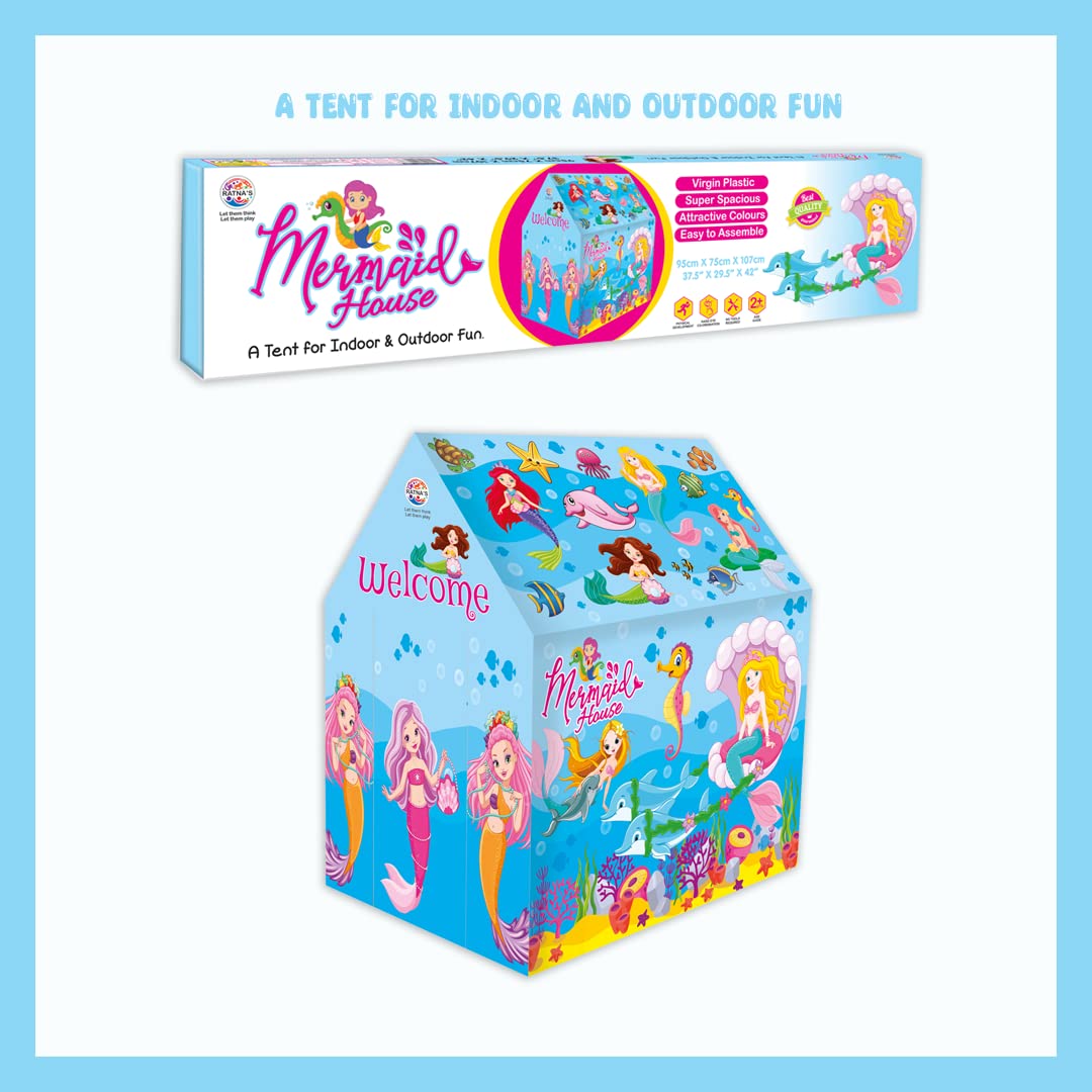 Ratna's Play Tent House Jumbo Size, Light Weight for Kids 3-10 Years Girls and Boys (Mermaid)