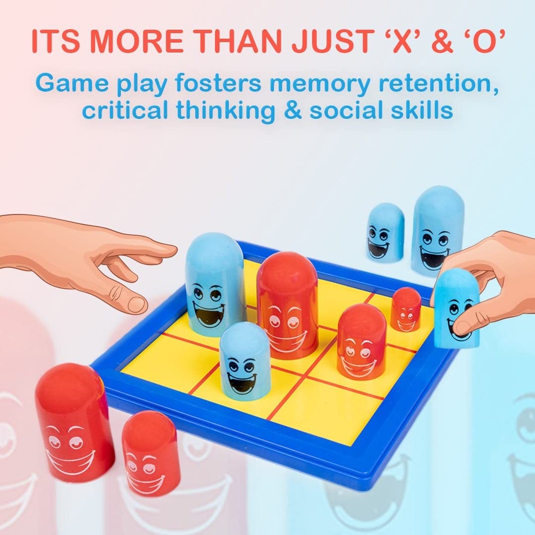 Ratna's Tic Tac Stack Mind Challenging Strategy Family Board Game for Kids & Adults
