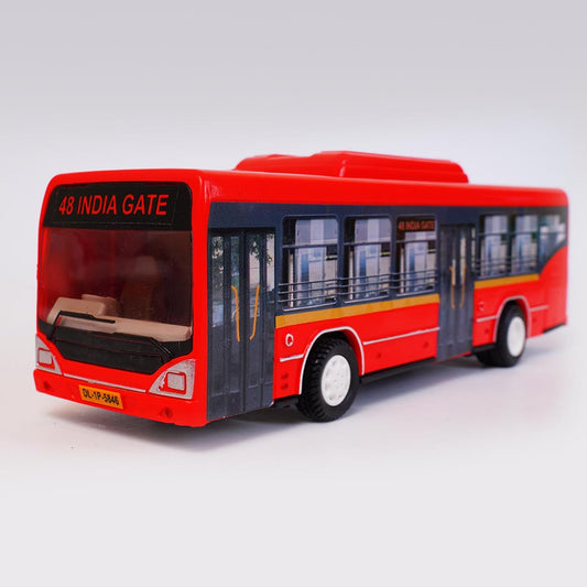 Centy Low Floor Bus Toy Pull Back Action & Realistic Design Miniature Plastic Vehicle Toys Multicolor