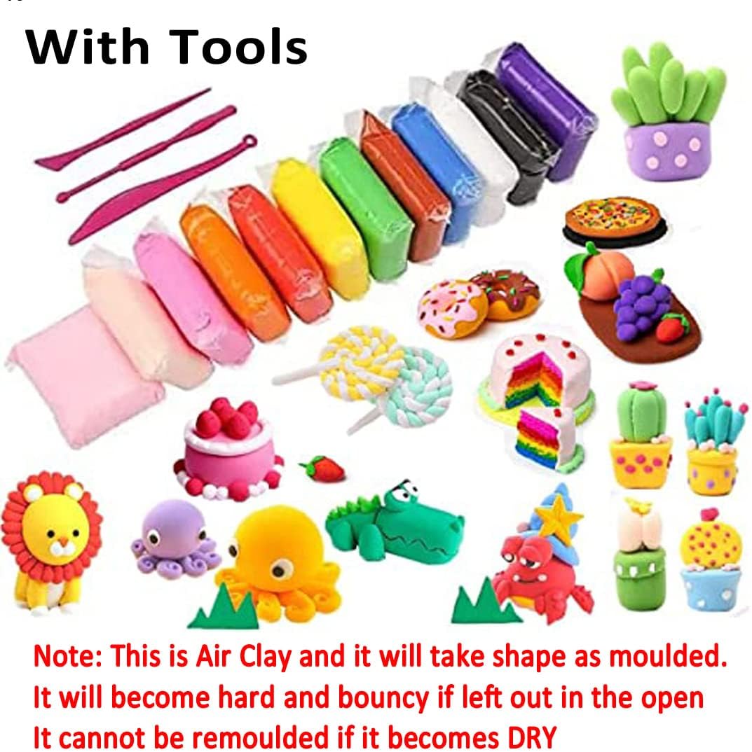 DIY Ultra-Light Air Drying Super Clay for Craft of 12 Colours Fluffy Foam Bouncing Clay for Kids