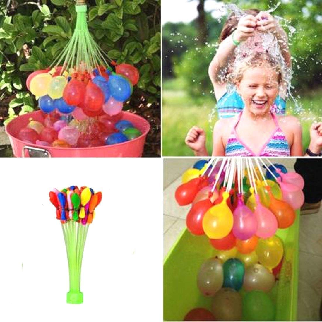 Colorful Kid'S Plastic No Need To Tie Knots Holi Magic Water Balloons ||Time Saving Very Quickly Fills ||Games Swimming Pool Outdoor Fun Magic Water Balloons (111 Balloons, Multicolored)