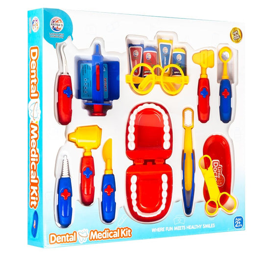 Ratna's Dental Medical Kit with 18 Medical Instruments & Accessories | Doctor Set Pretend Play | A Perfect Role Play Toy Set for Kids 2+ Years