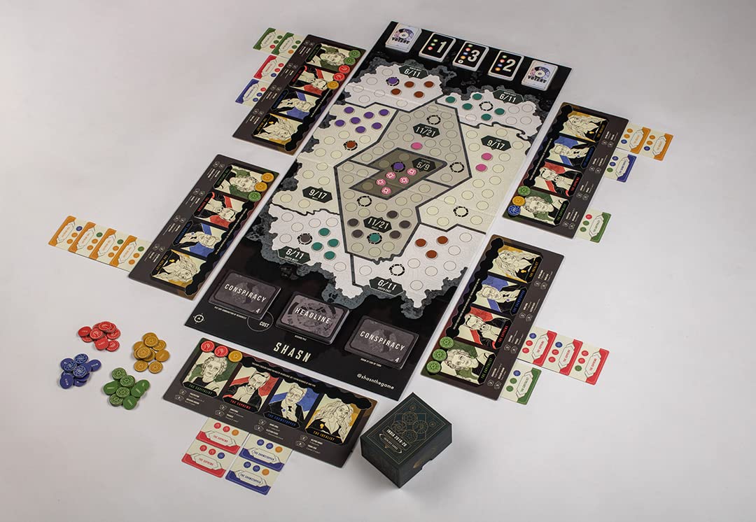 Shasn The Political Strategy Board Game for Adults and Children 14+ Years Epic Game of Politics Ethics and Strategy 2-5 Players Multicolor