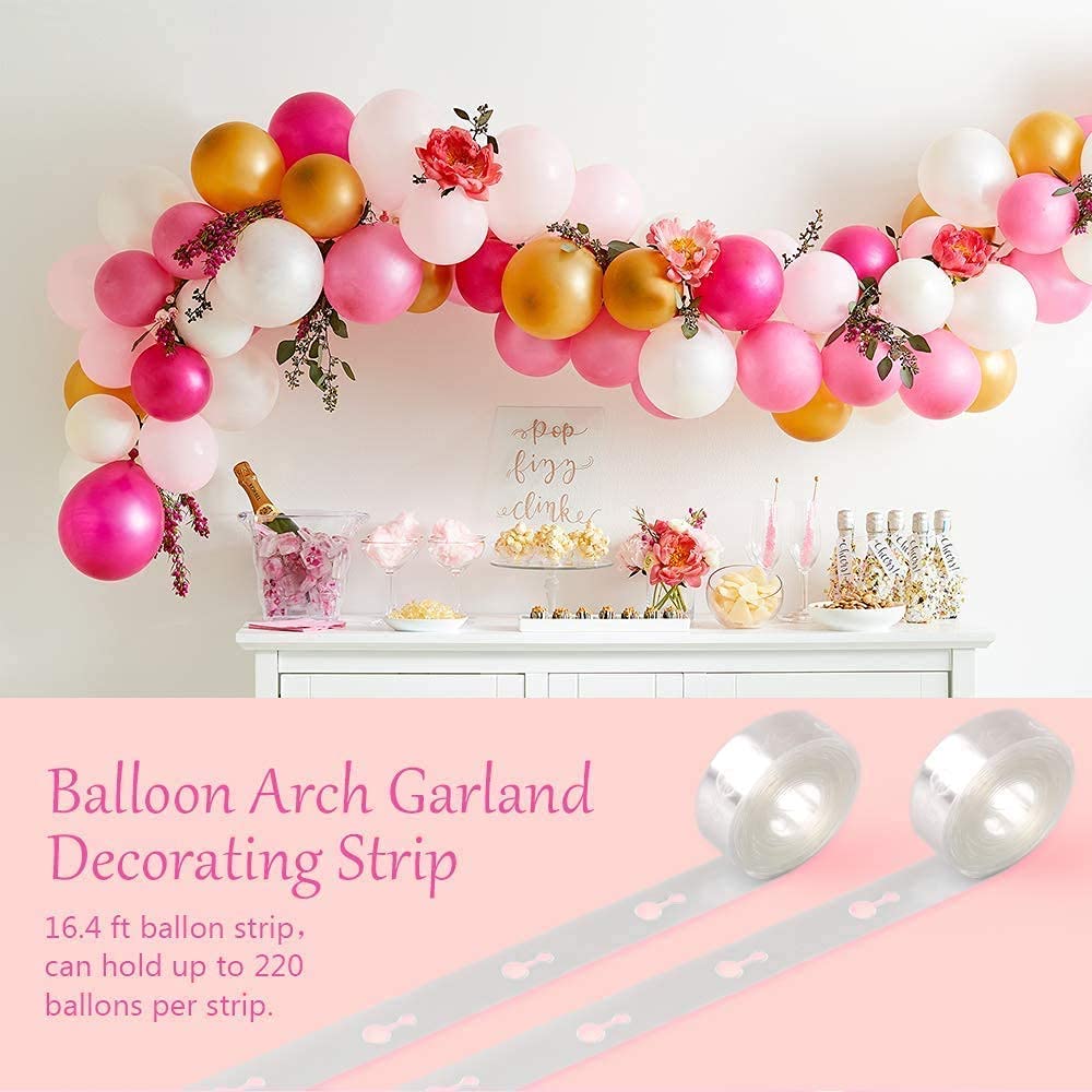 Balloon Arch Strip Birthday Decoration items Kit Balloon Decoration Strip Kit for Garland, 5 Meter Each Balloon Tape Strip, Suitable for Party Wedding Birthday Baby Shower