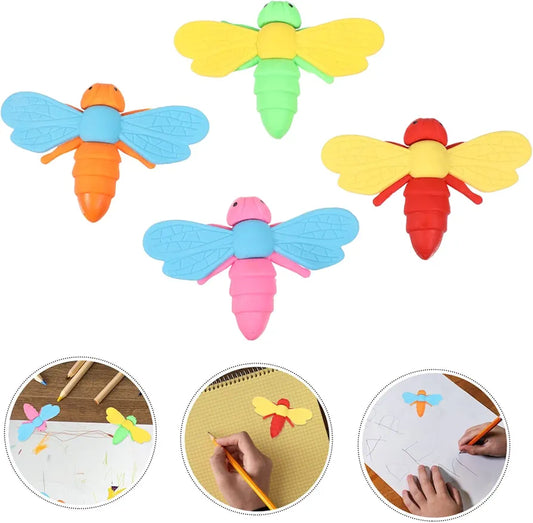 Dragonfly Eraser Kids Playset Kids Mini Toys Butterfly Eraser Standard Pencil Erasers Kids Pencils Erasers Kids Students Eraser Kids Prizes Mini Eraser TPR Tool Child Animal
