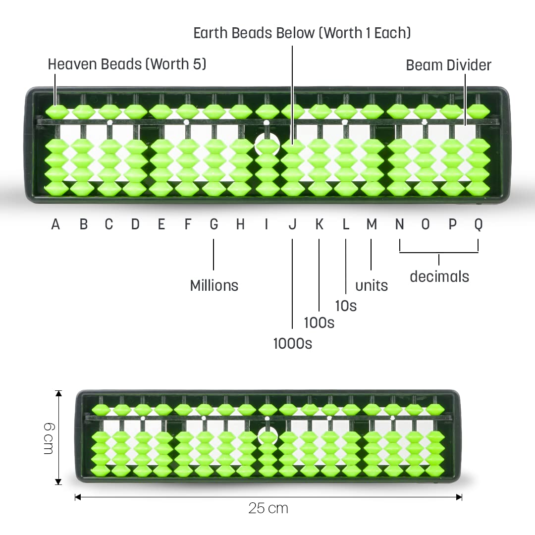 Ratna's Colourful Abacus 17 Rod Tool for Kids Enhance Counting Skills and Mathematics Educational Toy (Multicolor)