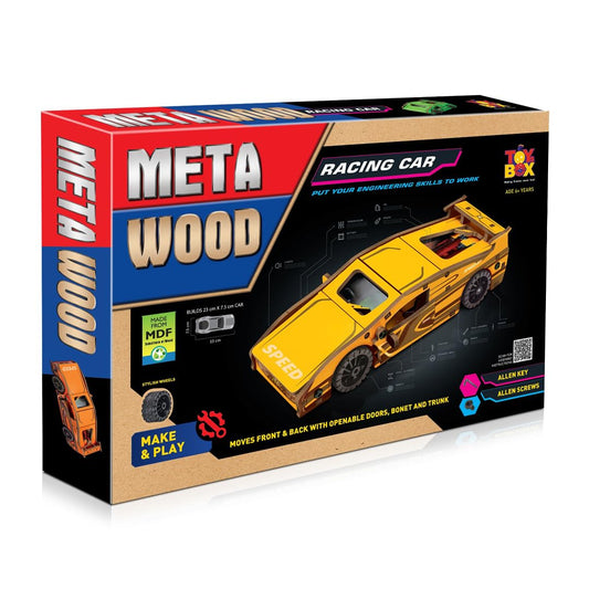 Toysbox Meta Wood Racing Car Make & Play Building Kit, Educational Toy Car Construction Set with Instructions