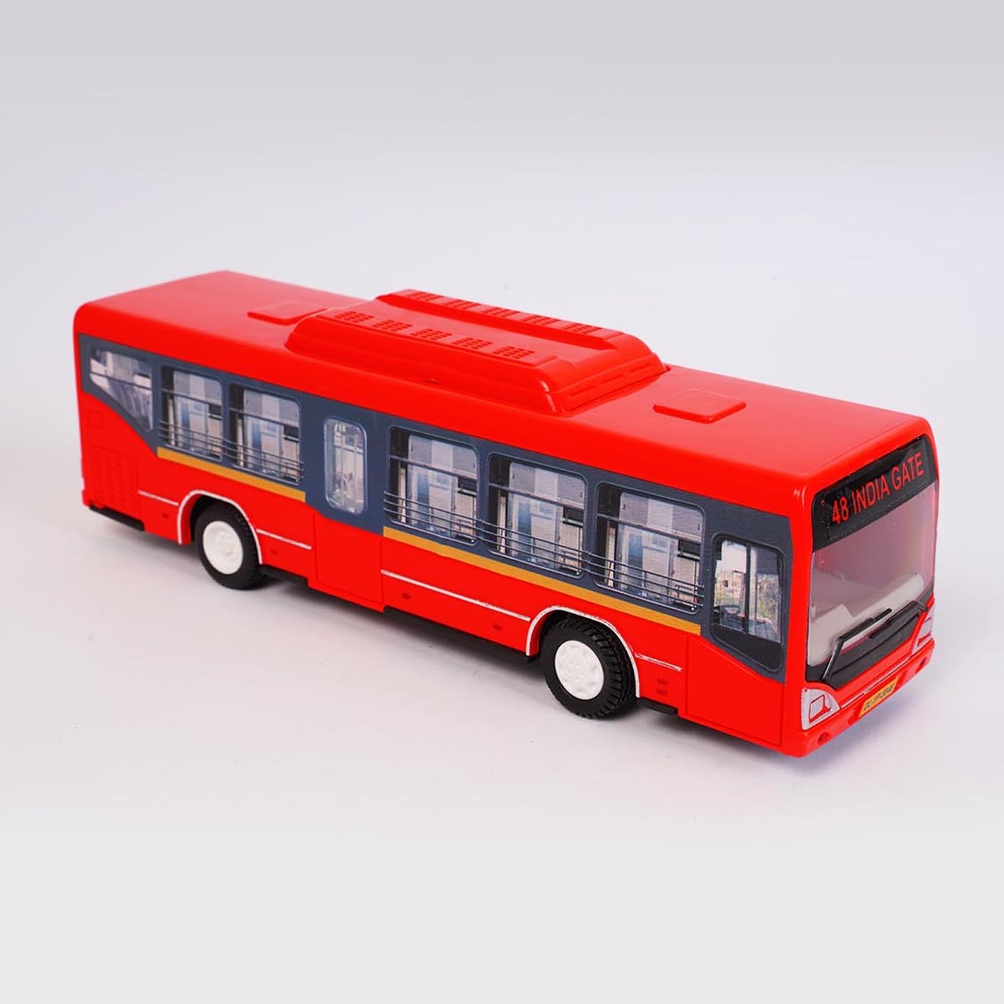 Centy Low Floor Bus Toy Pull Back Action & Realistic Design Miniature Plastic Vehicle Toys Multicolor