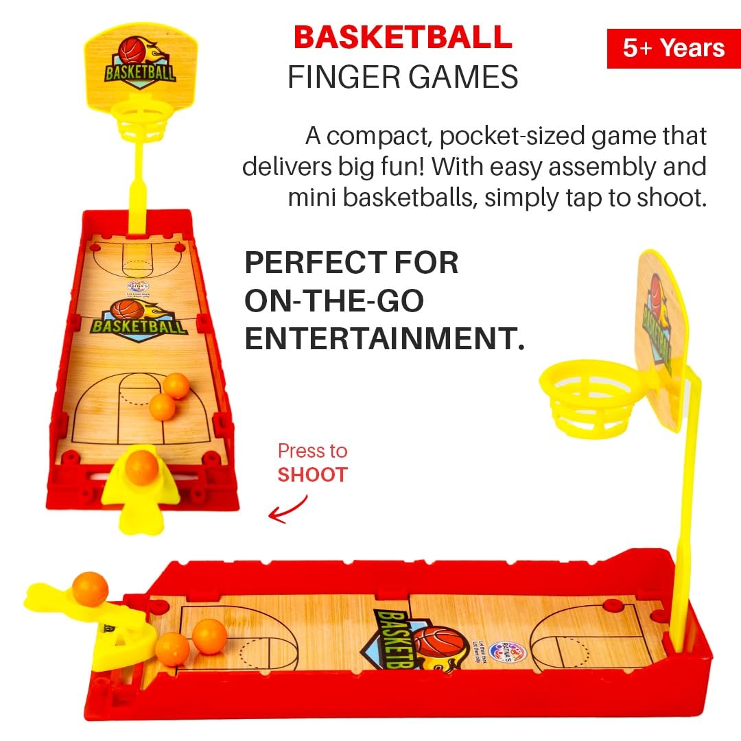 Ratna's Basketball Finger Board Game Tabletop & Miniature Gaming Pocket Basketball Set Travelling Toy for Kids 5+ Years
